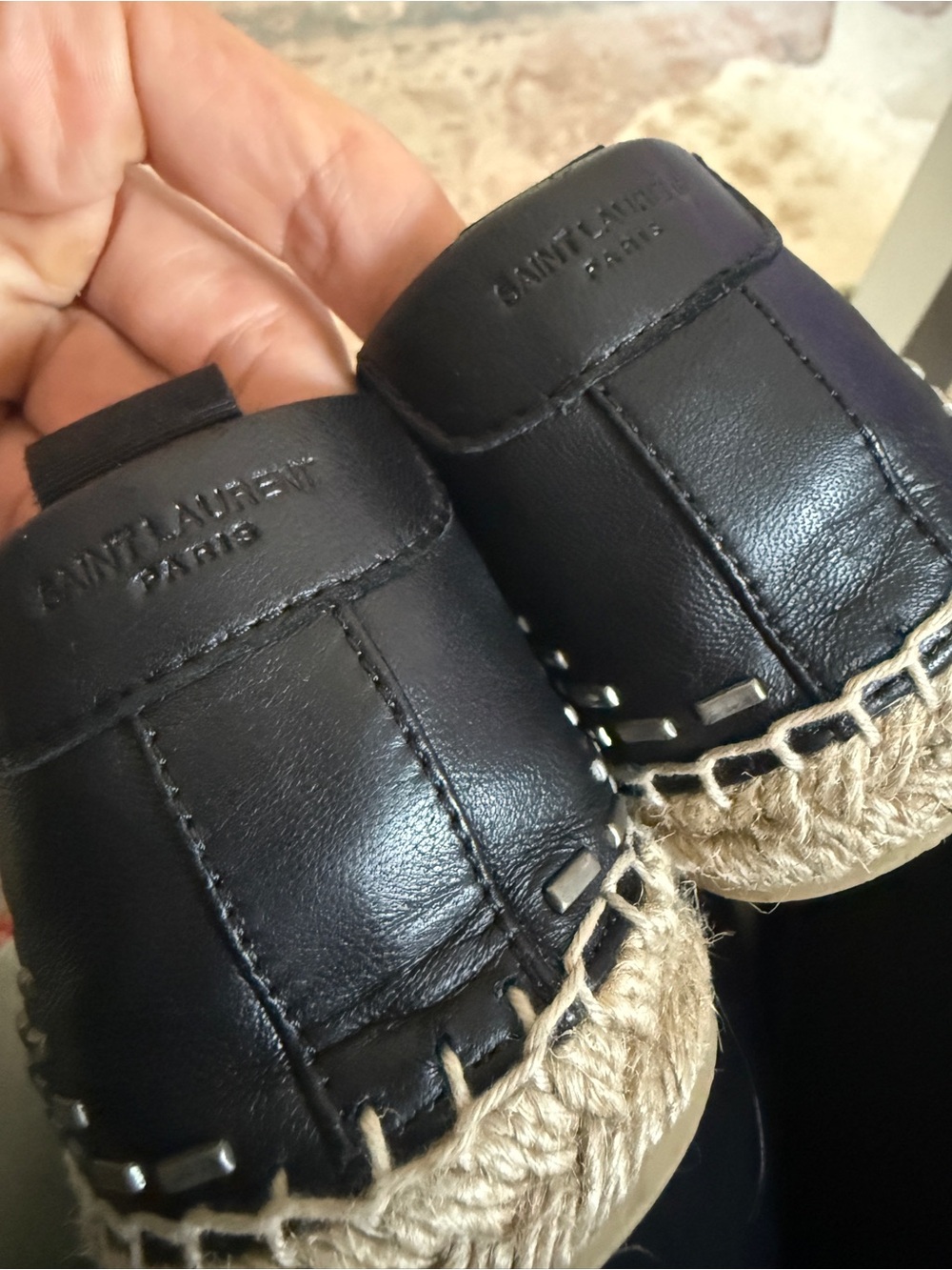 Saint Laurent Studded Leather Espadrilles - Picture 6 of 6